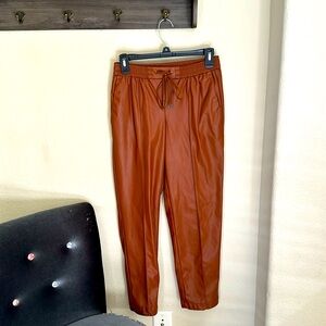 Nine West faux leather fleece lined joggers size xs